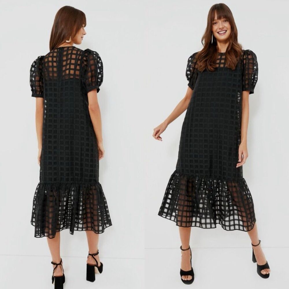 Hyacinth House Tuckernuck Organza Windowpane Waverly Sheath Dress Size Small S